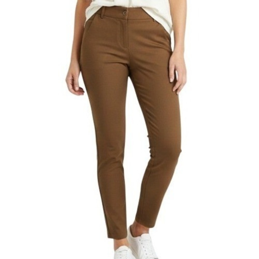 Betabrand Pants Womens M Petite Brown Dress Yoga Skinny Ponte Stretch Officewear